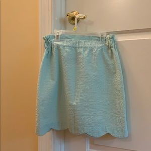 Lauren James Seersucker Scalloped Skirt